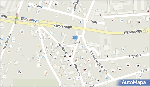 Tarnobrzeg, Czerwonego Krzyża, 2a, mapa Tarnobrzegu