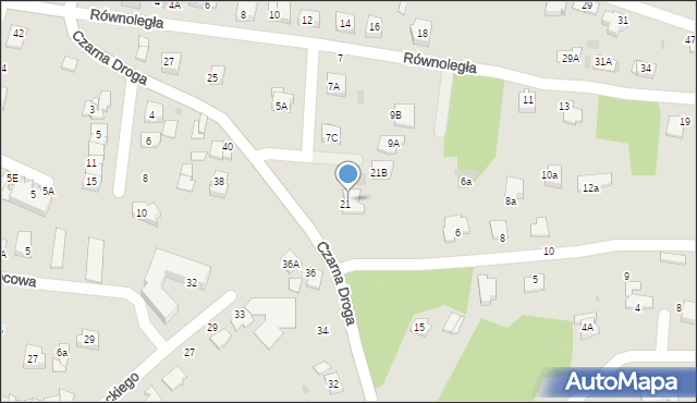 Tarnów, Czarna Droga, 21A, mapa Tarnów