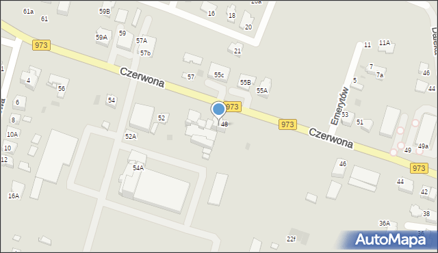 Tarnów, Czerwona, 50, mapa Tarnów