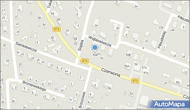 Tarnów, Czerwona, 61a, mapa Tarnów