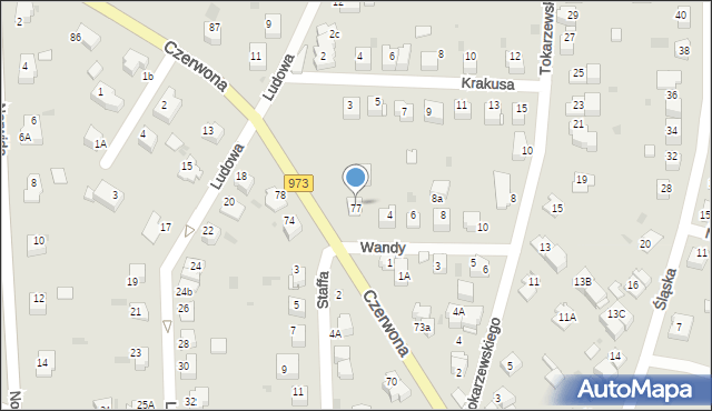 Tarnów, Czerwona, 79a, mapa Tarnów