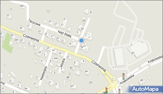 Tarnów, Czerwona, 7a, mapa Tarnów