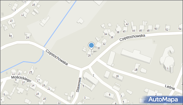 Tarnowskie Góry, Częstochowska, 26A, mapa Tarnowskie Góry