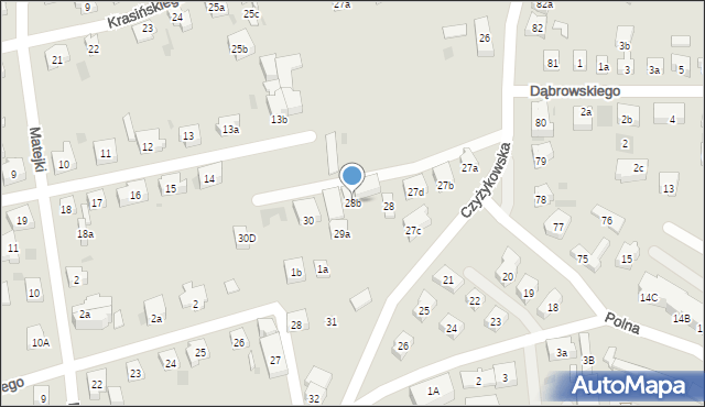 Tczew, Czyżykowska, 28b, mapa Tczew