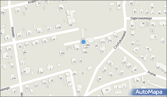 Tczew, Czyżykowska, 29, mapa Tczew