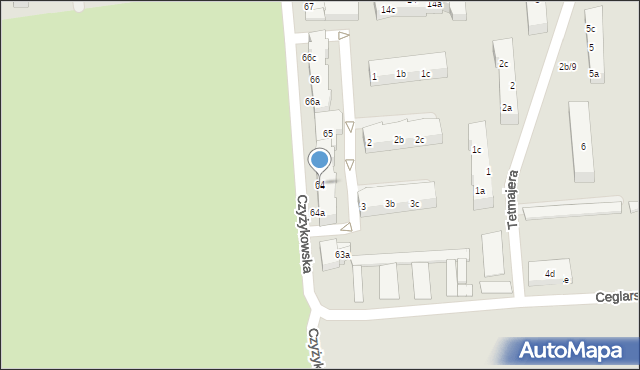 Tczew, Czyżykowska, 64, mapa Tczew