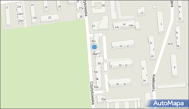 Tczew, Czyżykowska, 66a, mapa Tczew