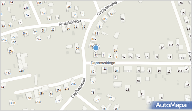 Tczew, Czyżykowska, 81, mapa Tczew