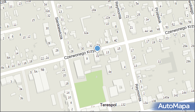 Terespol, Czerwonego Krzyża, 11, mapa Terespol