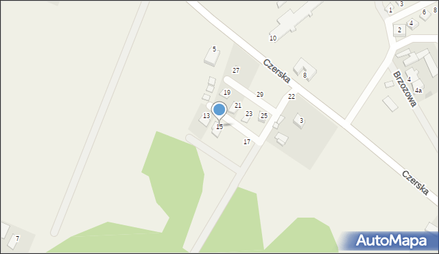 Tleń, Czerska, 15, mapa Tleń