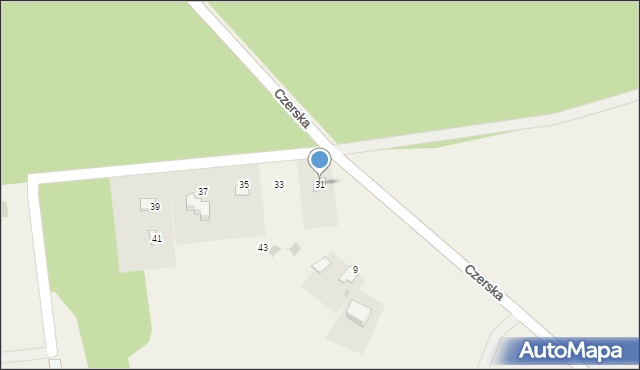 Tleń, Czerska, 31, mapa Tleń