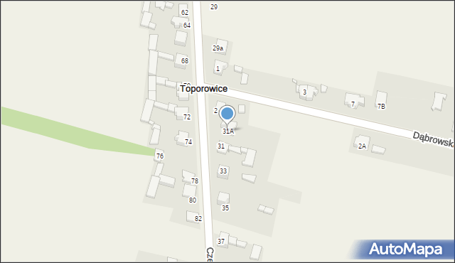 Toporowice, Czerwonego Zagłębia, 31A, mapa Toporowice