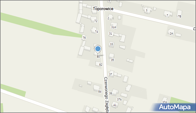 Toporowice, Czerwonego Zagłębia, 80, mapa Toporowice