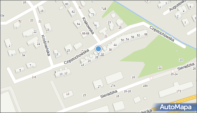 Toruń, Częstochowska, 28, mapa Torunia