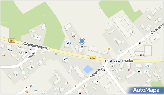 Truskolasy, Częstochowska, 27, mapa Truskolasy