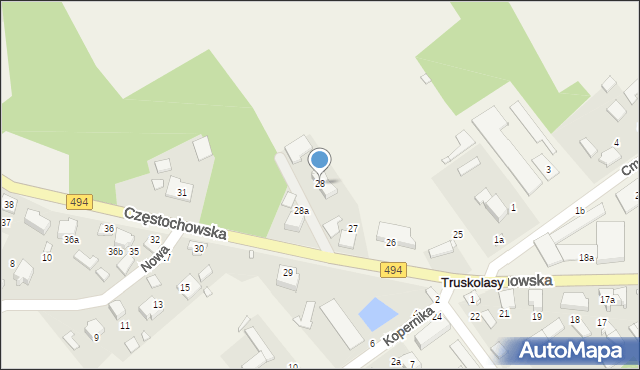 Truskolasy, Częstochowska, 28, mapa Truskolasy