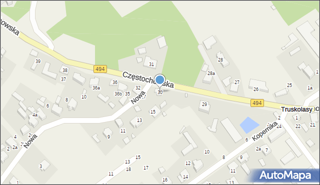 Truskolasy, Częstochowska, 30, mapa Truskolasy