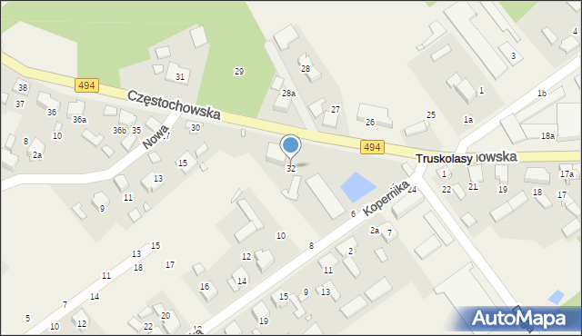 Truskolasy, Częstochowska, 32, mapa Truskolasy