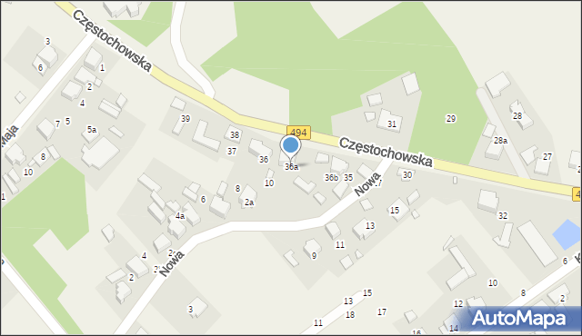 Truskolasy, Częstochowska, 36a, mapa Truskolasy