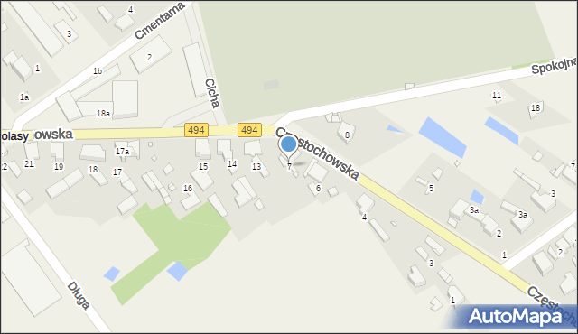 Truskolasy, Częstochowska, 7, mapa Truskolasy