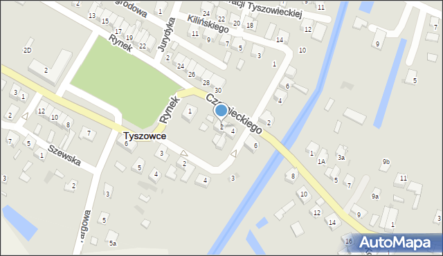 Tyszowce, Czarnieckiego Stefana, hetm., 2, mapa Tyszowce