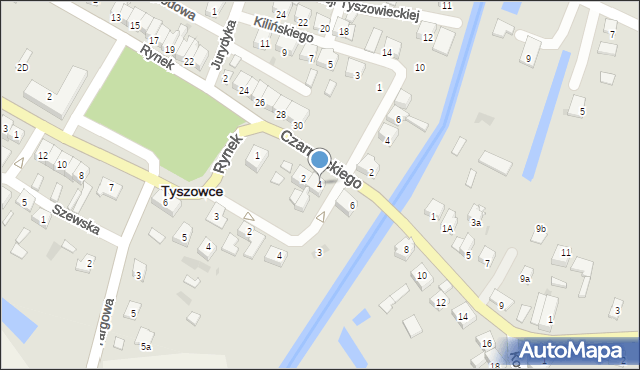 Tyszowce, Czarnieckiego Stefana, hetm., 4, mapa Tyszowce