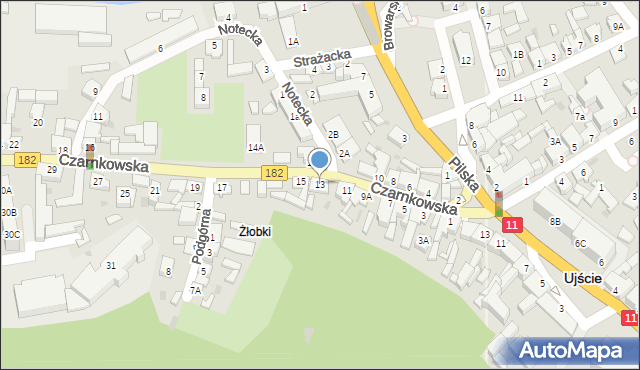 Ujście, Czarnkowska, 13, mapa Ujście