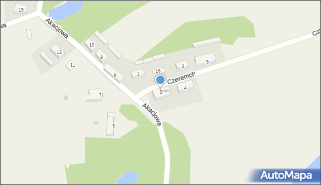 Uzarzewo, Czeremchowa, 2, mapa Uzarzewo