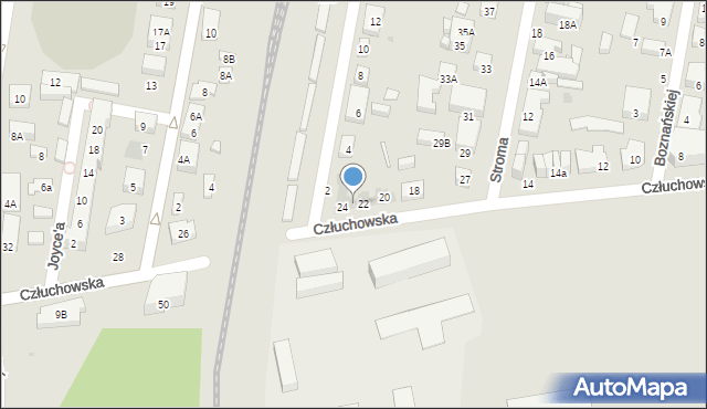 Warszawa, Człuchowska, 22a, mapa Warszawy