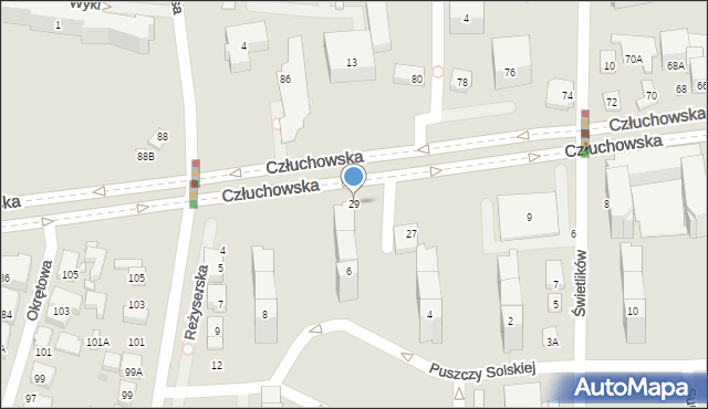 Warszawa, Człuchowska, 29, mapa Warszawy