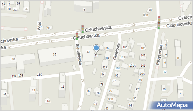 Warszawa, Człuchowska, 31, mapa Warszawy