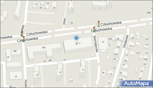 Warszawa, Człuchowska, 35, mapa Warszawy