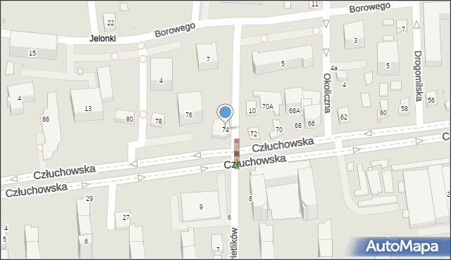 Warszawa, Człuchowska, 74, mapa Warszawy