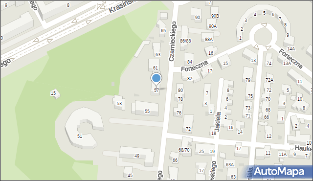Warszawa, Czarnieckiego Stefana, hetm., 57, mapa Warszawy