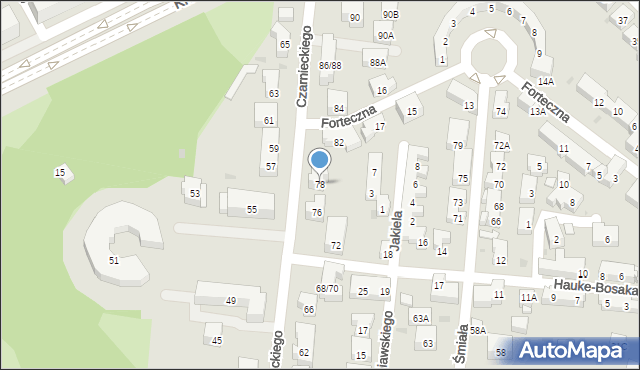 Warszawa, Czarnieckiego Stefana, hetm., 78, mapa Warszawy