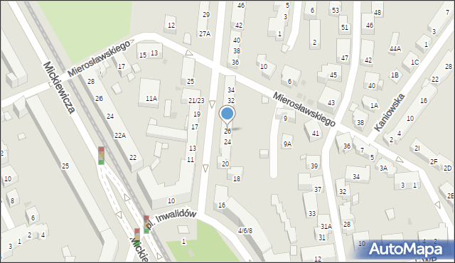 Warszawa, Czarnieckiego Stefana, hetm., 26, mapa Warszawy