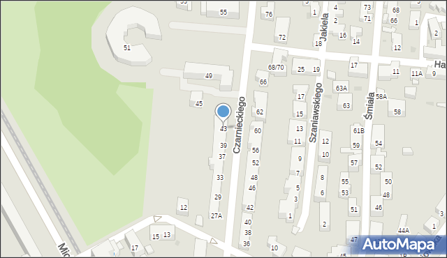 Warszawa, Czarnieckiego Stefana, hetm., 43, mapa Warszawy