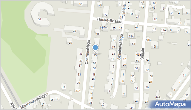 Warszawa, Czarnieckiego Stefana, hetm., 60, mapa Warszawy