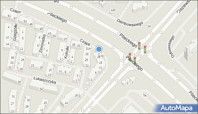 Warszawa, Czapli, 19, mapa Warszawy