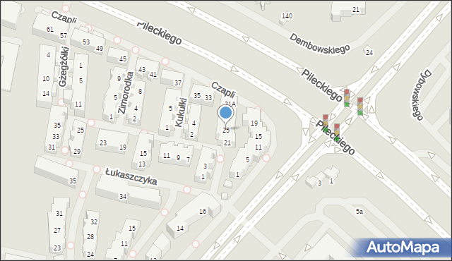 Warszawa, Czapli, 25, mapa Warszawy