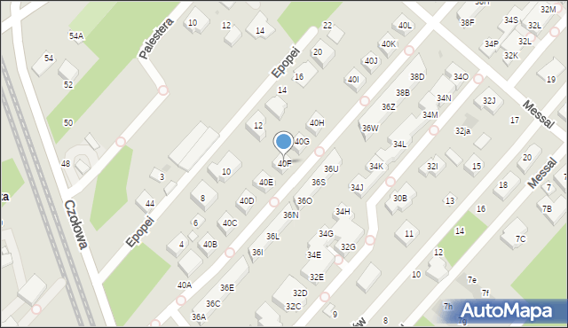 Warszawa, Czołowa, 40F, mapa Warszawy