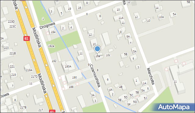 Warszawa, Czarnocińska, 10a, mapa Warszawy