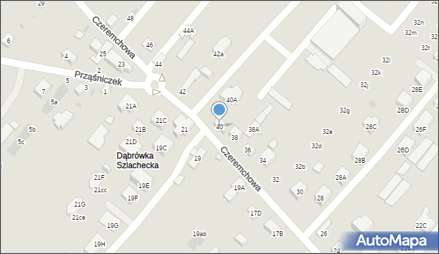 Warszawa, Czeremchowa, 40, mapa Warszawy