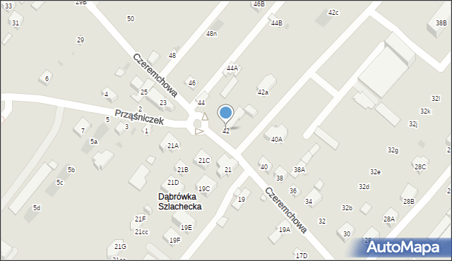 Warszawa, Czeremchowa, 42, mapa Warszawy