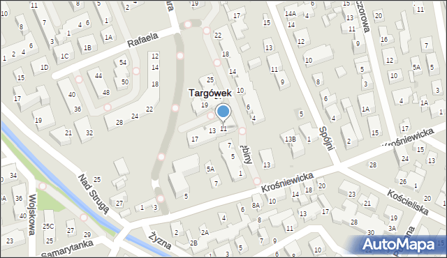 Warszawa, Czerwonej Jarzębiny, 11, mapa Warszawy