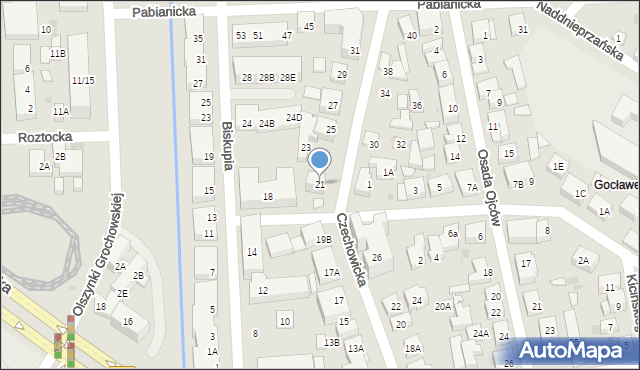 Warszawa, Czechowicka, 21, mapa Warszawy