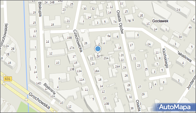 Warszawa, Czechowicka, 24, mapa Warszawy