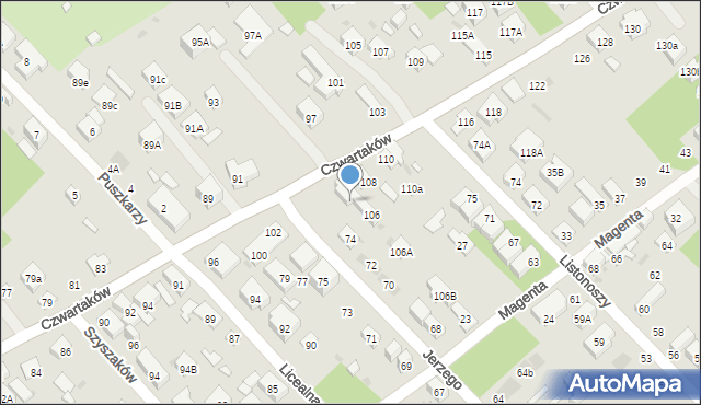 Warszawa, Czwartaków, 106/1, mapa Warszawy