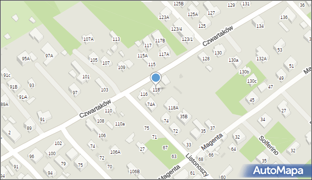 Warszawa, Czwartaków, 118, mapa Warszawy