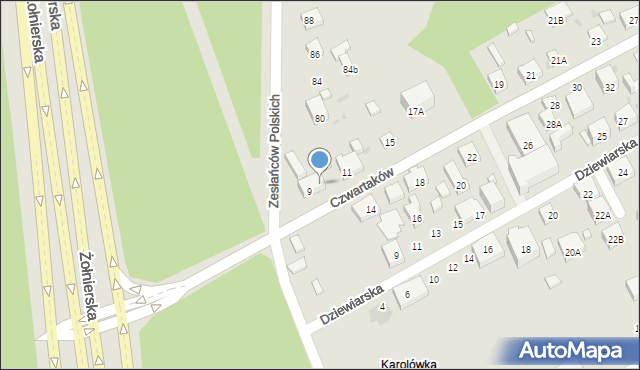 Warszawa, Czwartaków, 9A, mapa Warszawy